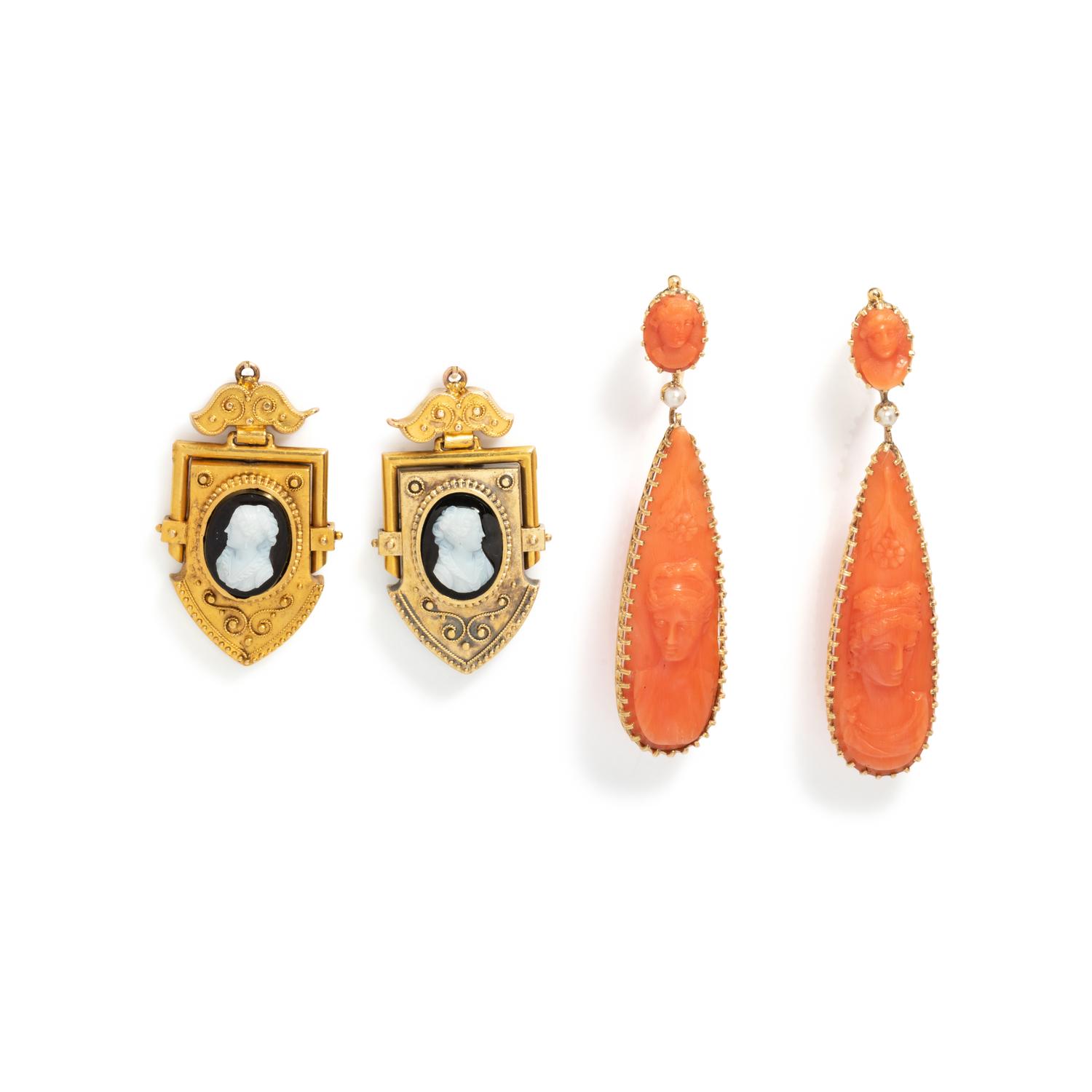 COLLECTION OF VICTORIAN EARRINGS