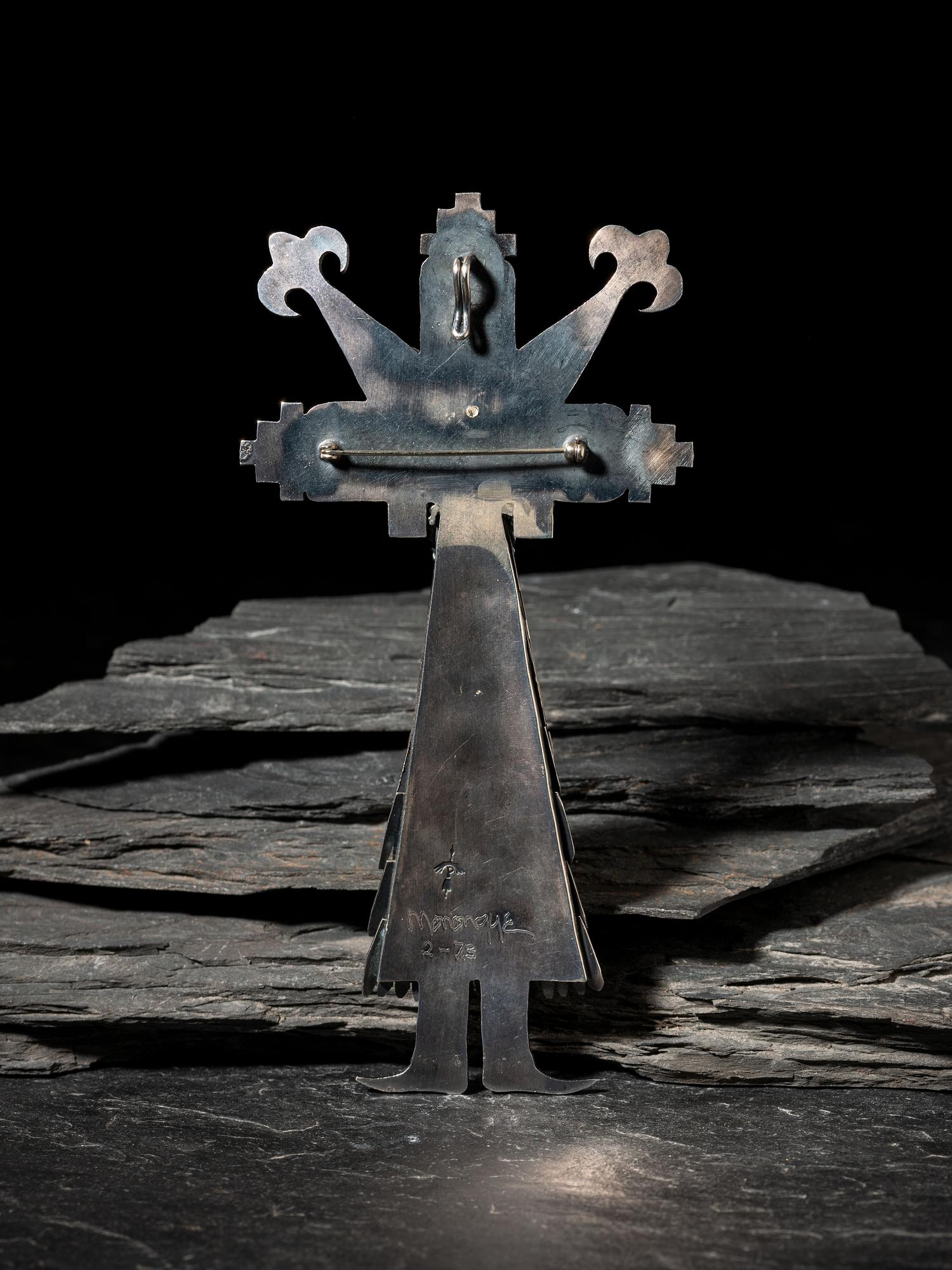 Large Silver Tufa Cast Shalako Pin / Pendant, 1973