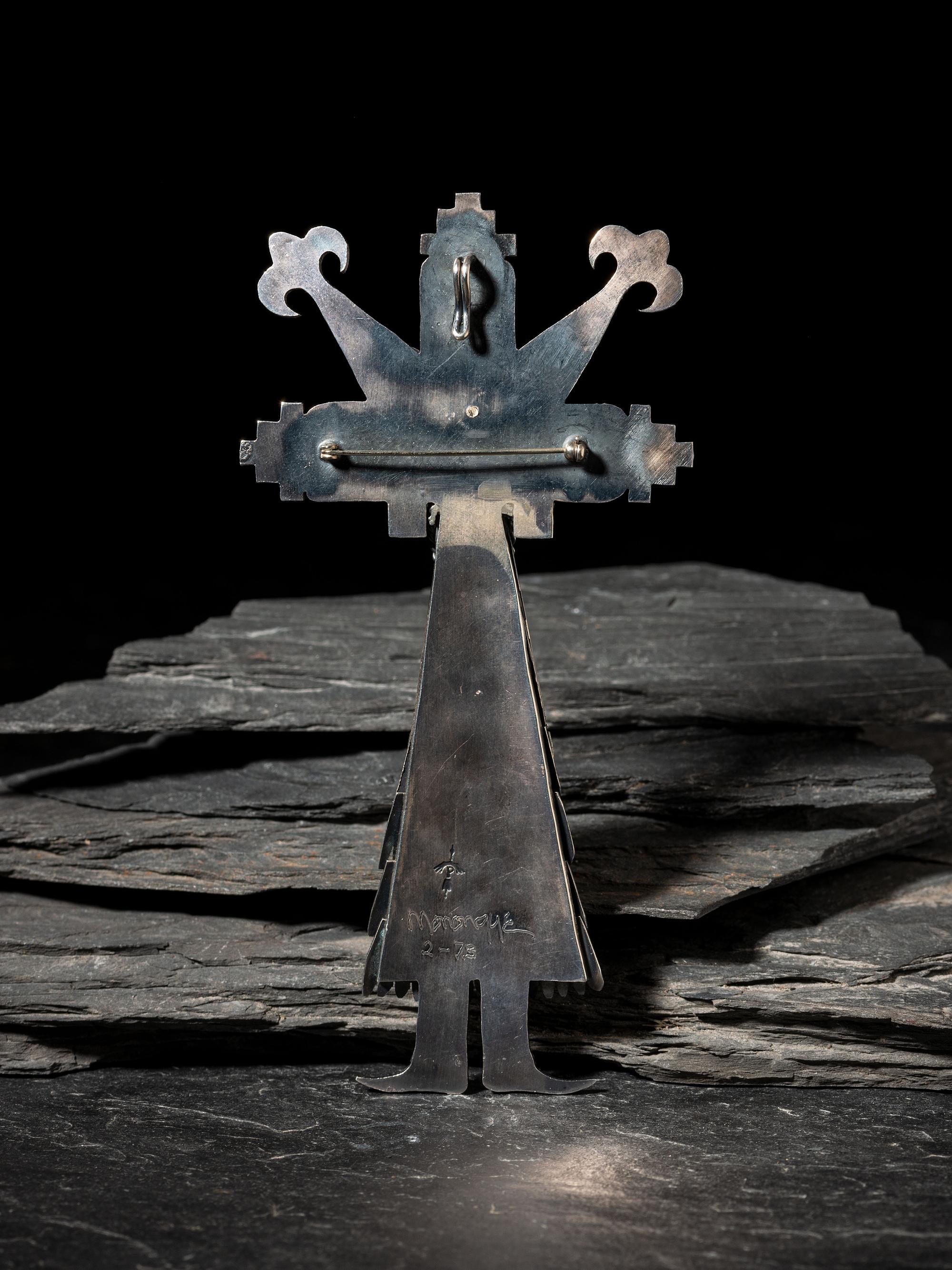 Large Silver Tufa Cast Shalako Pin / Pendant, 1973