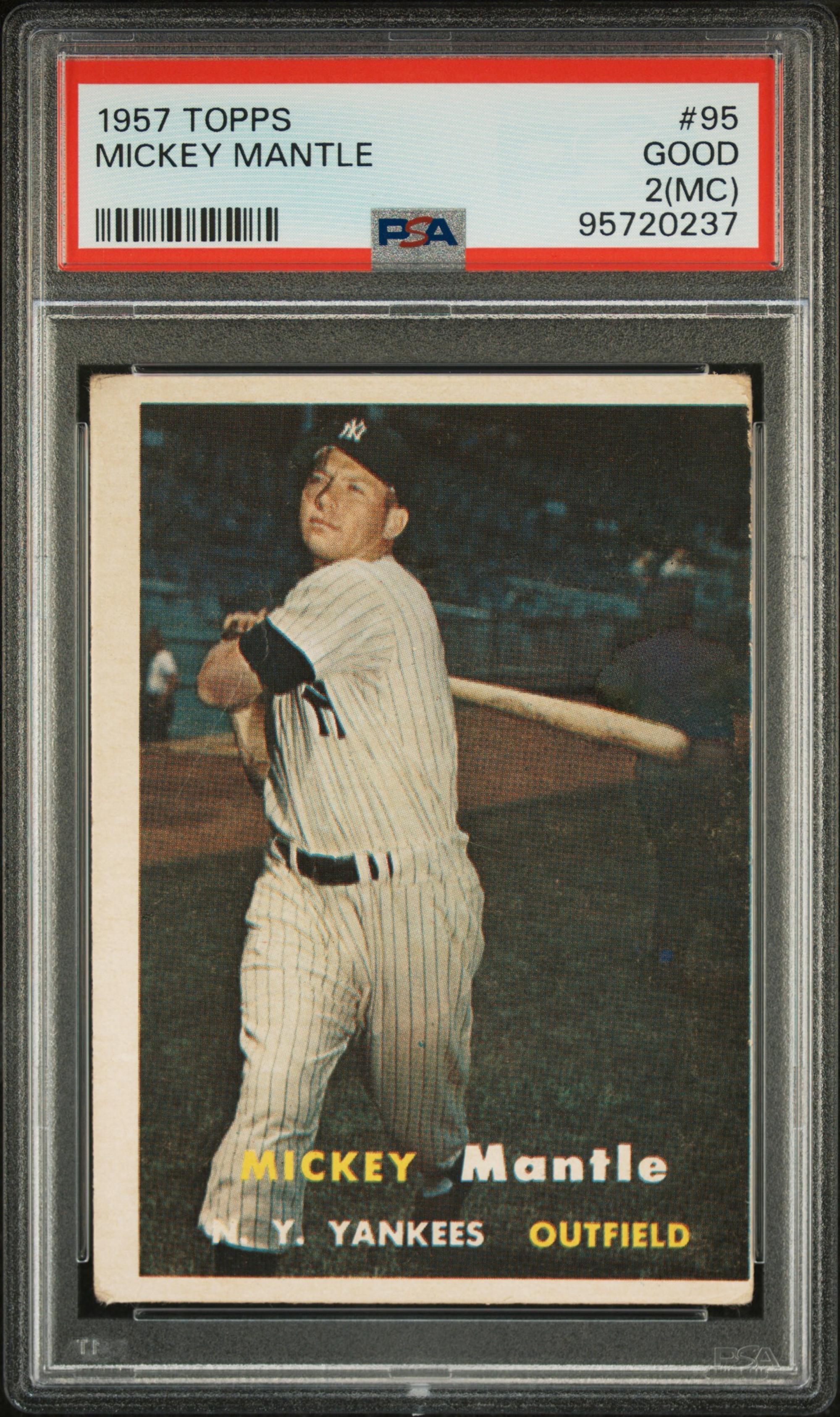 A 1957 Topps Mickey Mantle Baseball Card No. 92 (PSA 2 MC GOOD)