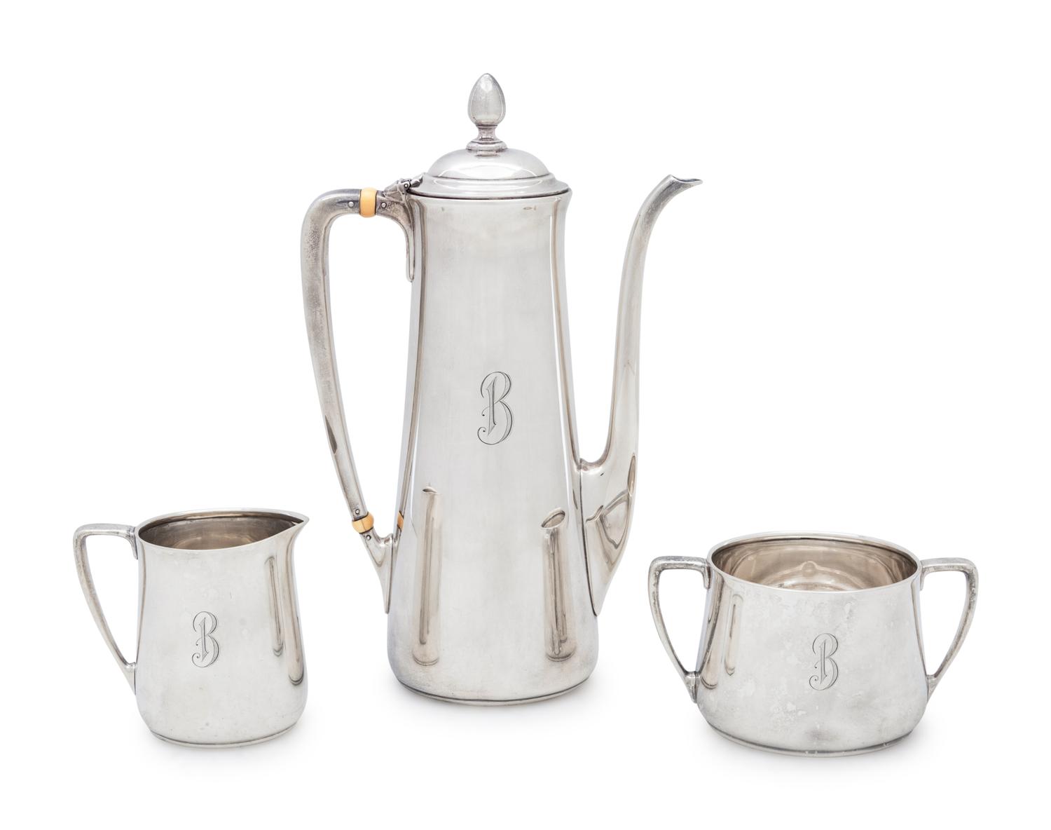 A Tiffany & Co. Silver Three-Piece Coffee Service
