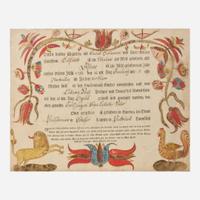 Arnold Hoevelmann (active 1771-1796) A Fraktur birth and baptism record for Conrad Hermann