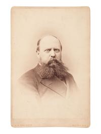 [WESTERN AMERICANA - NATIVE AMERICANS]. MARSH, Othniel C. (1831-1899). A group of 3 items, including cabinet card portrait of Marsh and clipped signature.