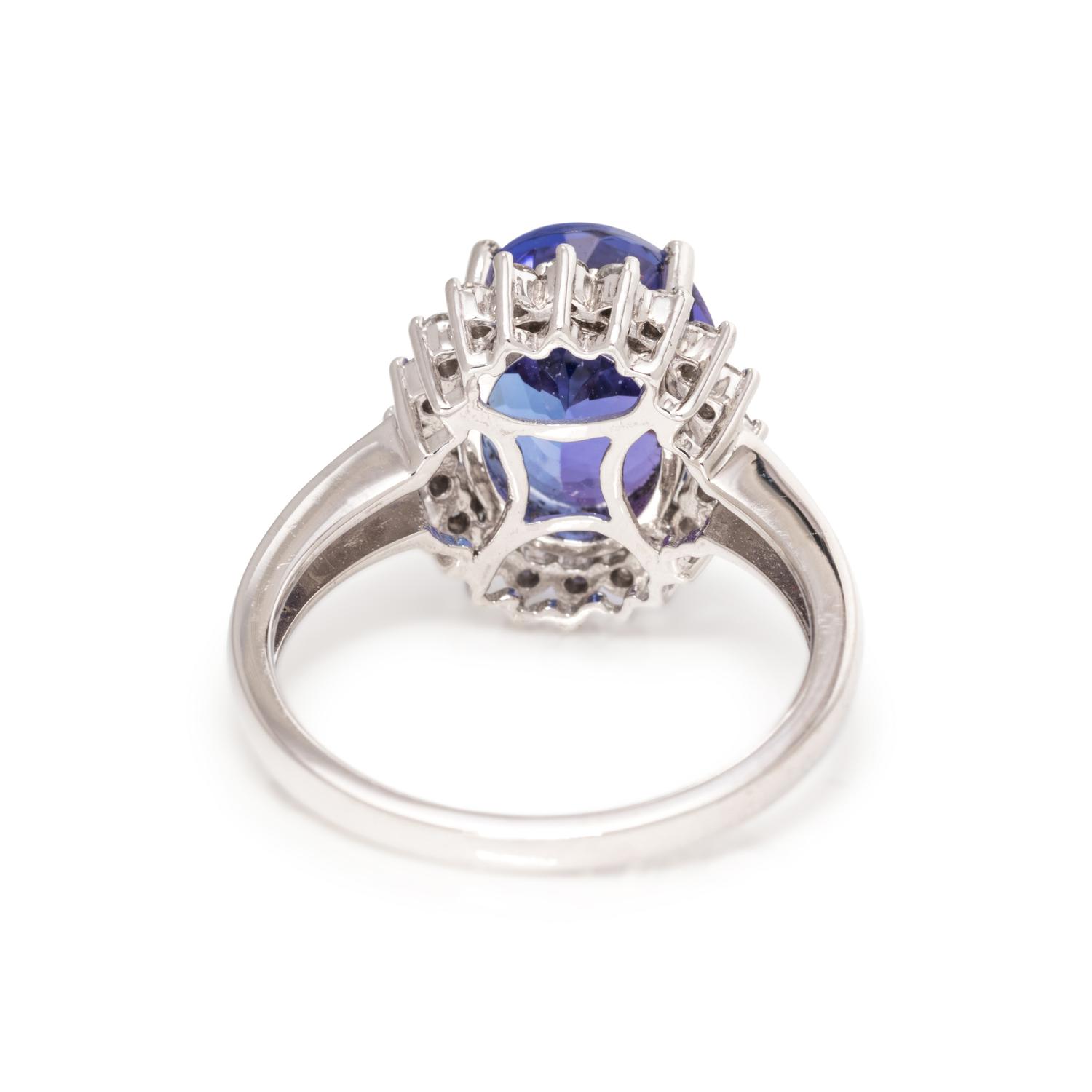 TANZANITE AND DIAMOND RING