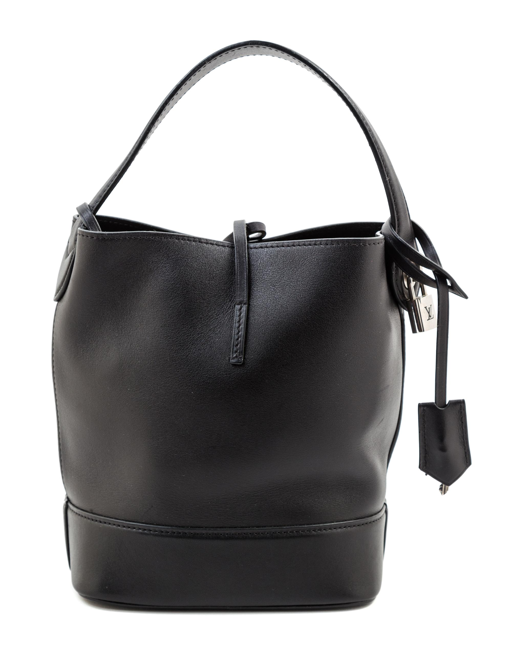 A Louis Vuitton Black Leather Cuir Nuance Tote, 7" x 9" x 4.25"; Handle drop: 4.5".