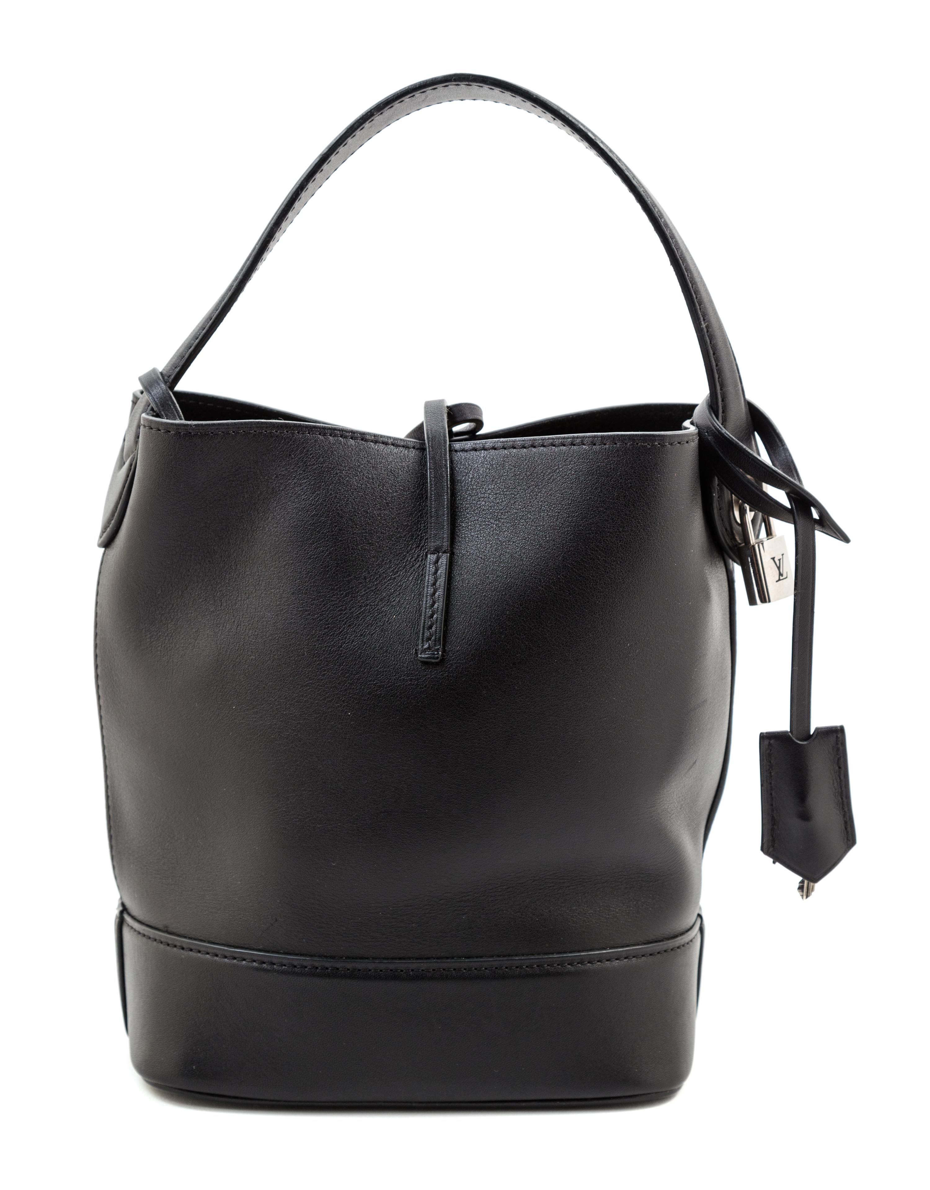 A Louis Vuitton Black Leather Cuir Nuance Tote, 7" x 9" x 4.25"; Handle drop: 4.5".