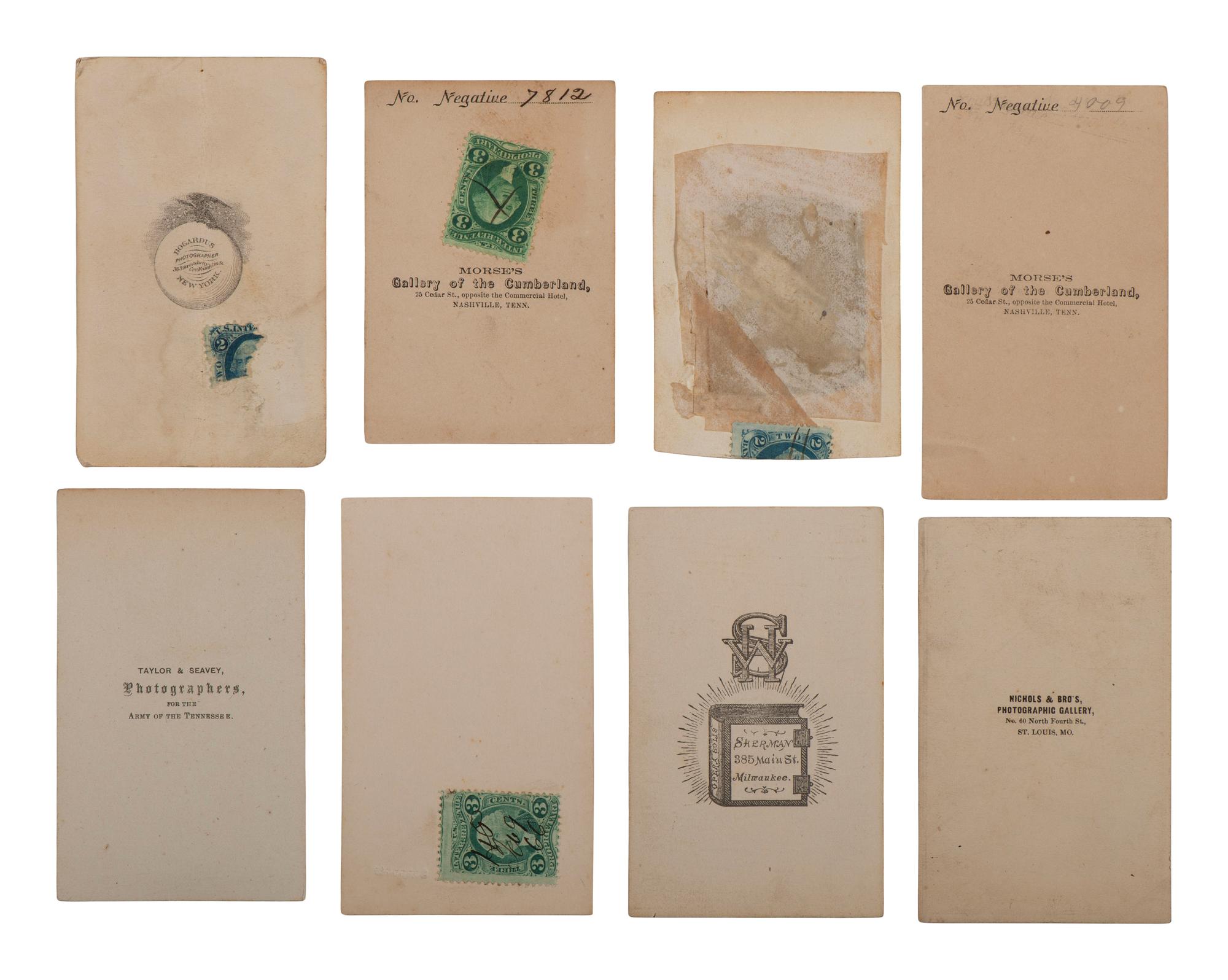 [CIVIL WAR]. Collection of 62 CDVs assembled by General David Sloane Stanley, incl. Civil War generals and Sioux subjects involved in the 1862 Dakota Uprising.