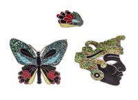 A Collection of Silver and Polychrome Enamel Pendant/Brooches, Margot de Taxco, 34.20 dwts.