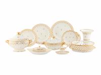 A Parcel-Gilt Porcelain Dinner Service