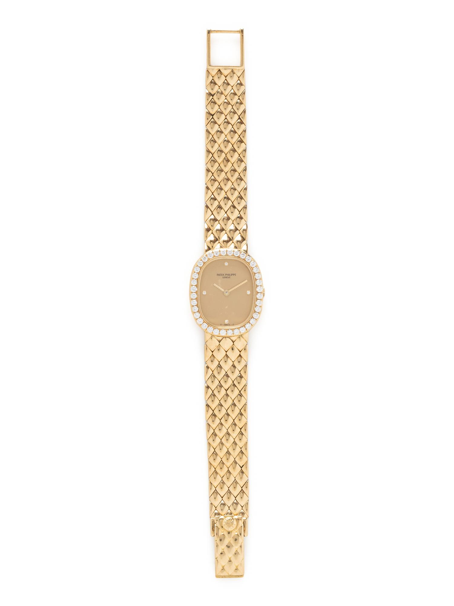 PATEK PHILIPPE, 18K YELLOW GOLD AND DIAMOND WATCH