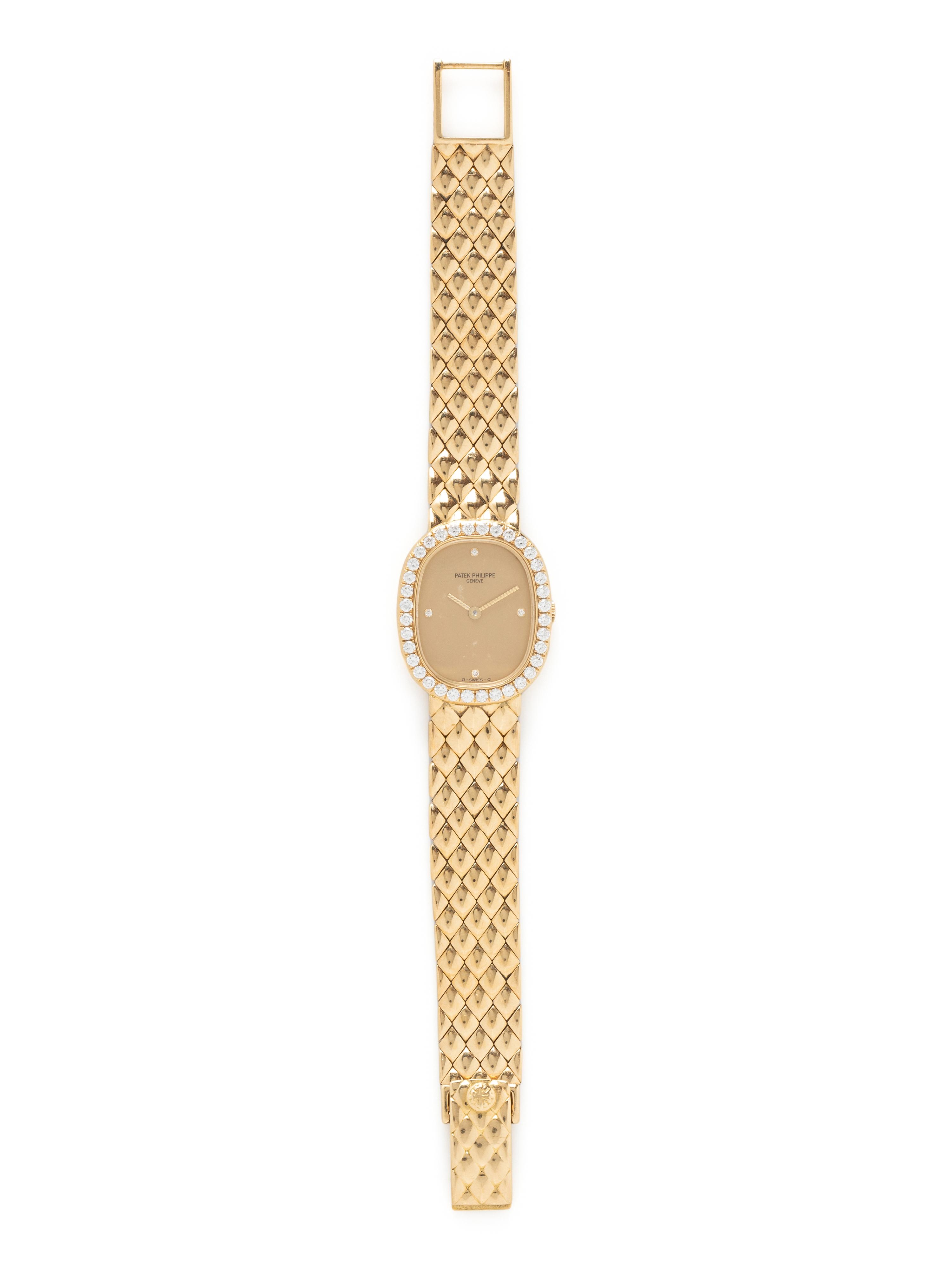 PATEK PHILIPPE, 18K YELLOW GOLD AND DIAMOND WATCH