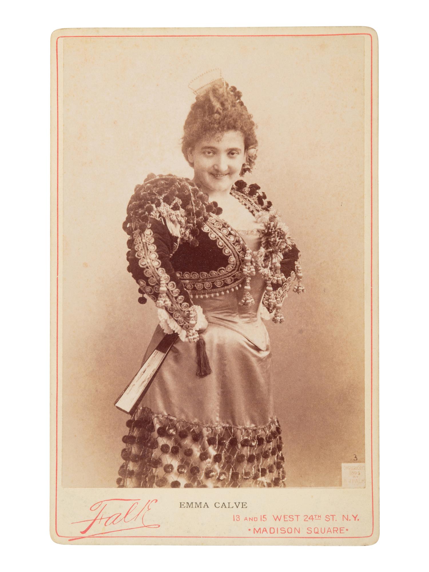 [19TH AND 20TH-CENTURY OPERA SINGERS]. A group of 8 photographs, cabinet photographs, cartes de visite, or photographic postcards of opera singers from the 1890s-1900s, most signed, comprising images of: