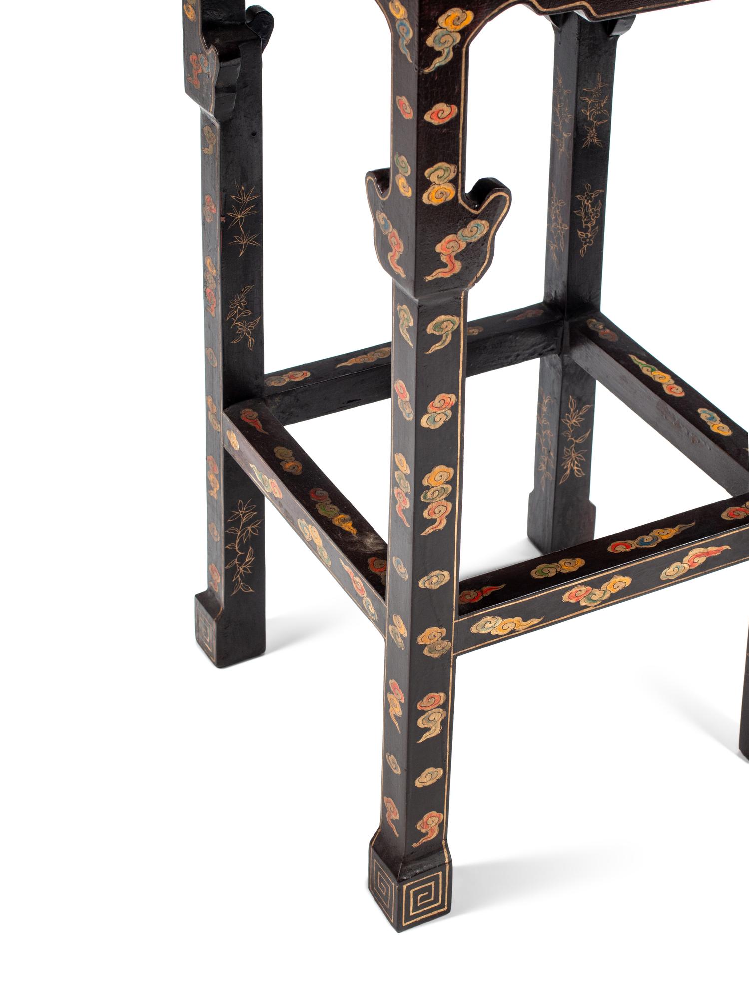 A Pair of Chinese Export Lacquer Pedestals