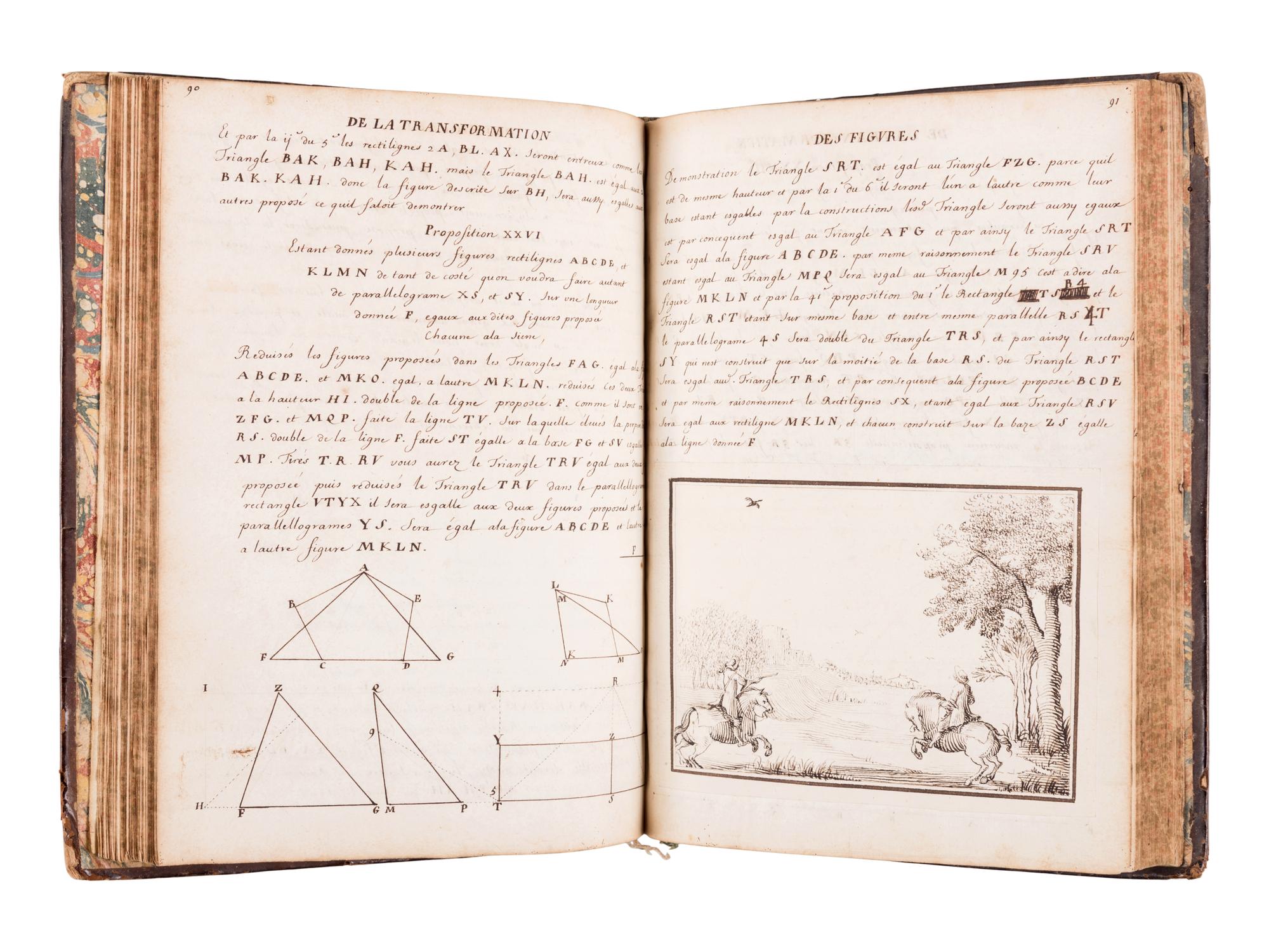 [MANUSCRIPT - MATHEMATICS]. MONTEGU, M.. "Gèométrie Royalle." N.p., 1701.