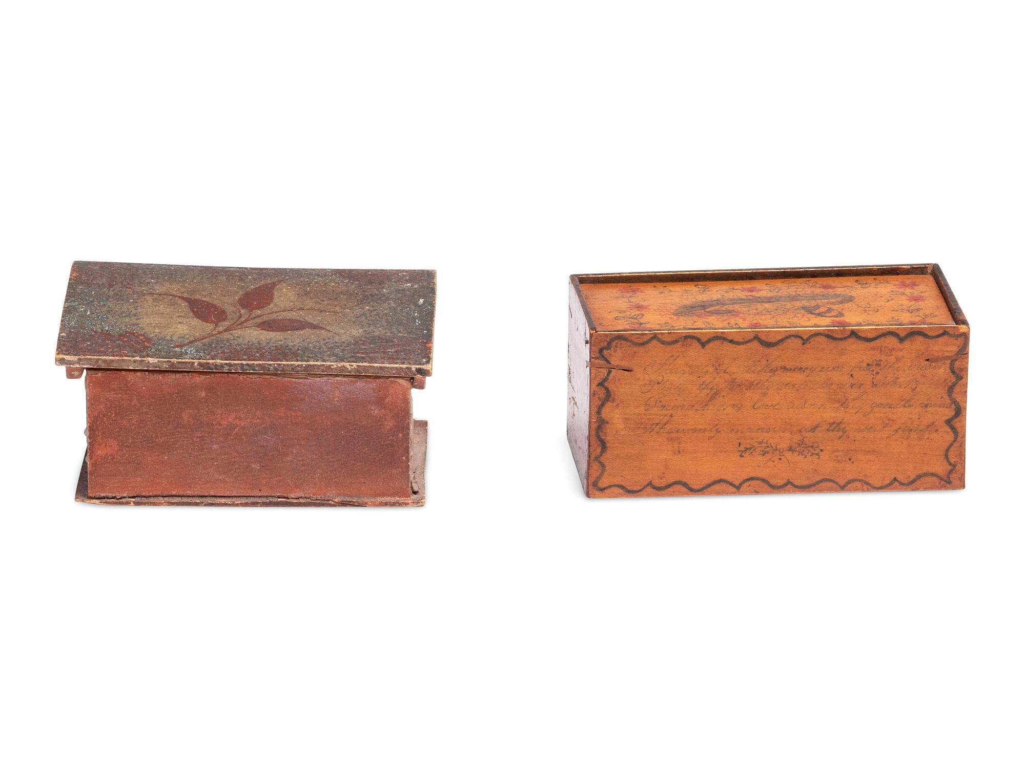 Two Miniature Paint-Decorated Boxes