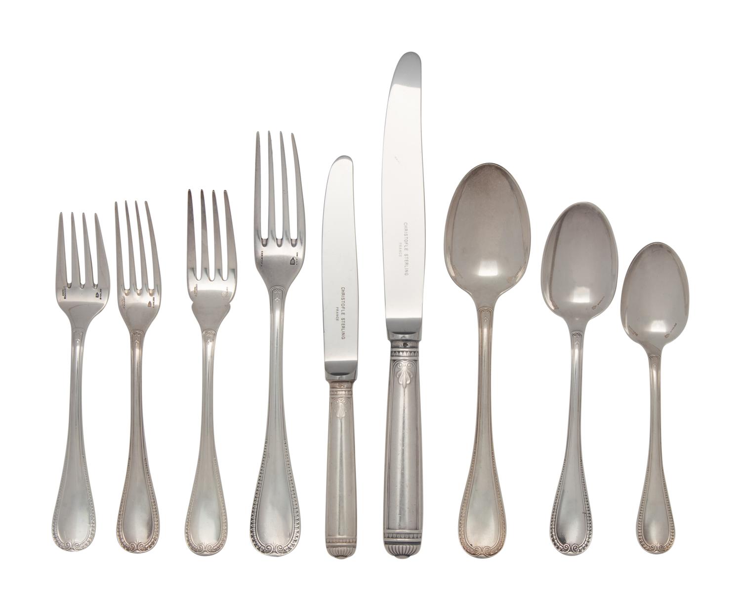A Christofle Silver Flatware Service