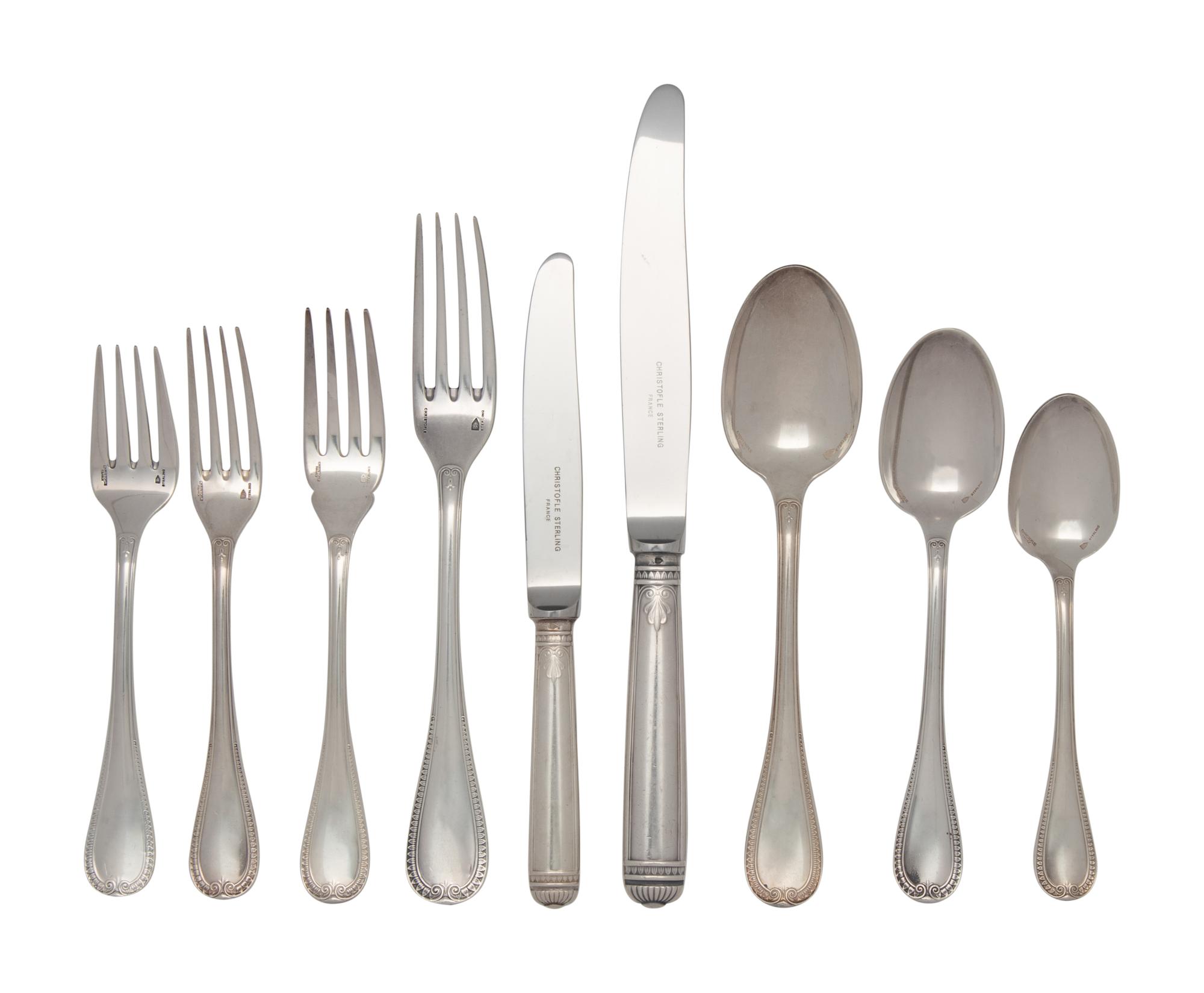 A Christofle Silver Flatware Service