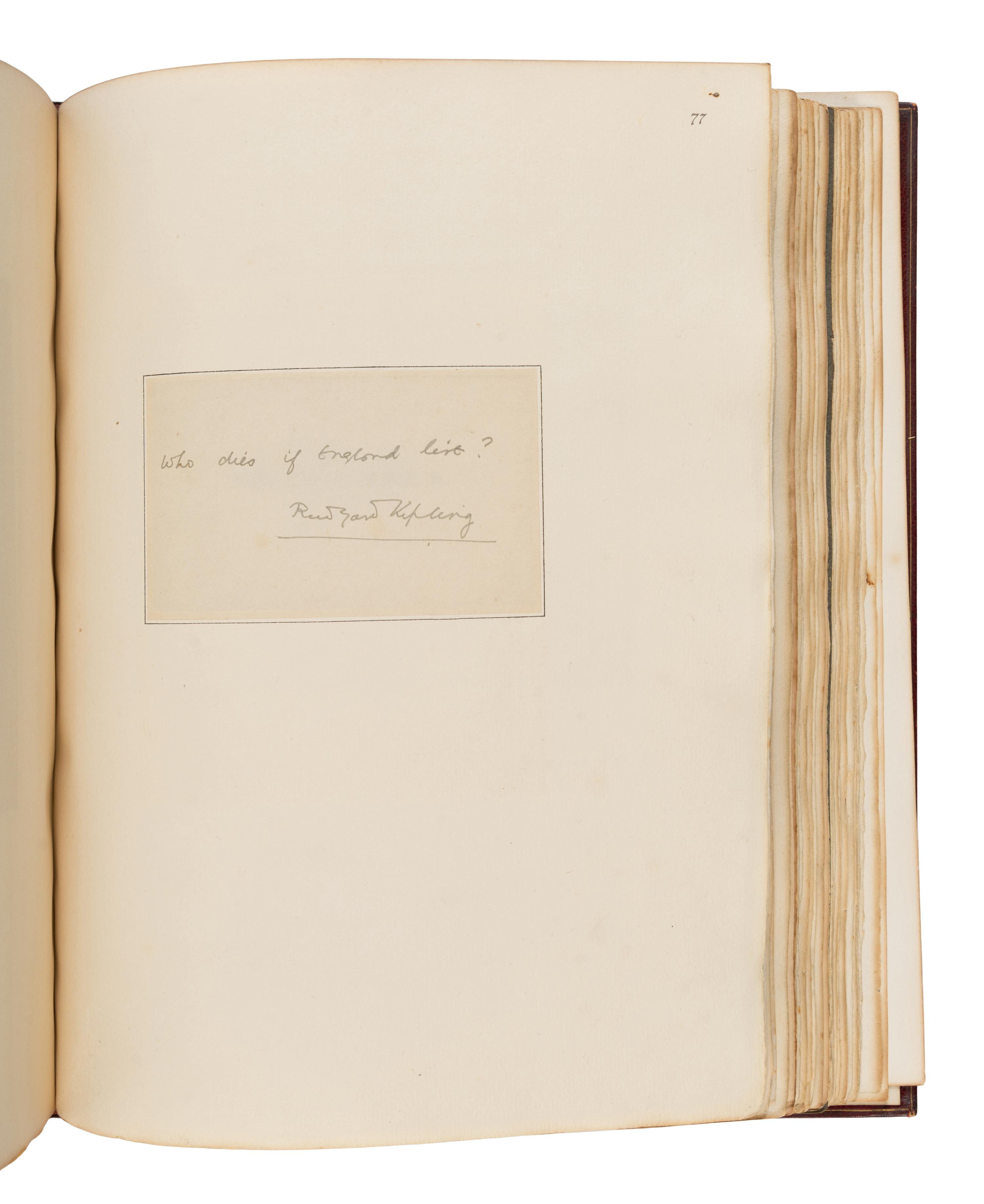 [The Red Cross]. An exceptional album of autographs, letters, and original artwork assembled to benefit the British Red Cross during WWI. [N.p.: N.p.], 1917.