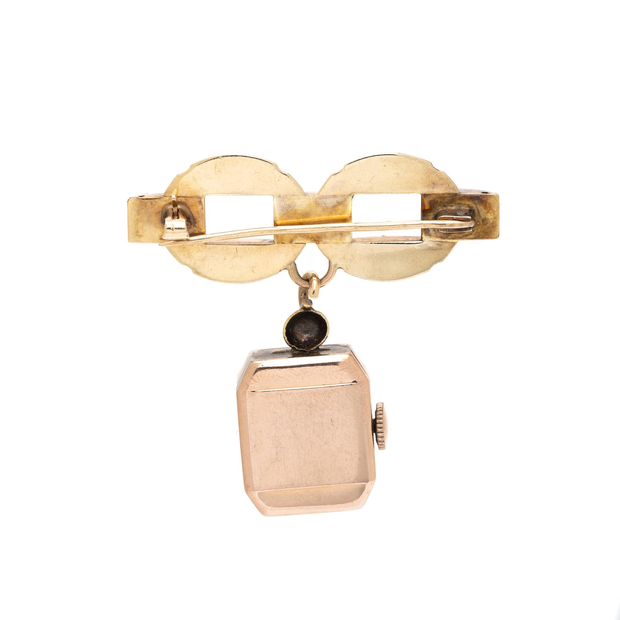 RETRO, BICOLOR GOLD LAPEL WATCH PIN