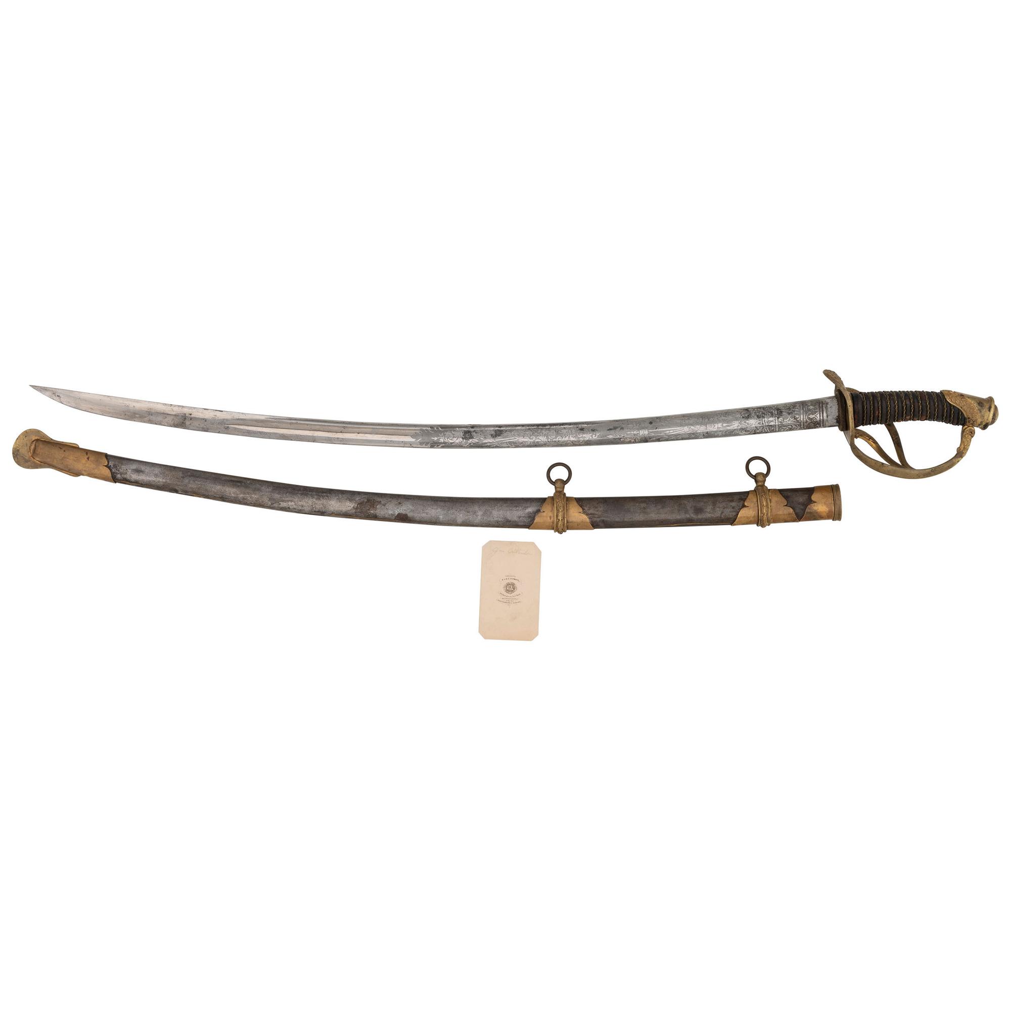 Horstmann Cavalry Officers Saber Presented to Major Eli Murray with Autographed CDV & General Crittenden CDV