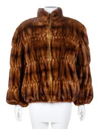 A Lunaraine Mink Ruched Jacket, No size.