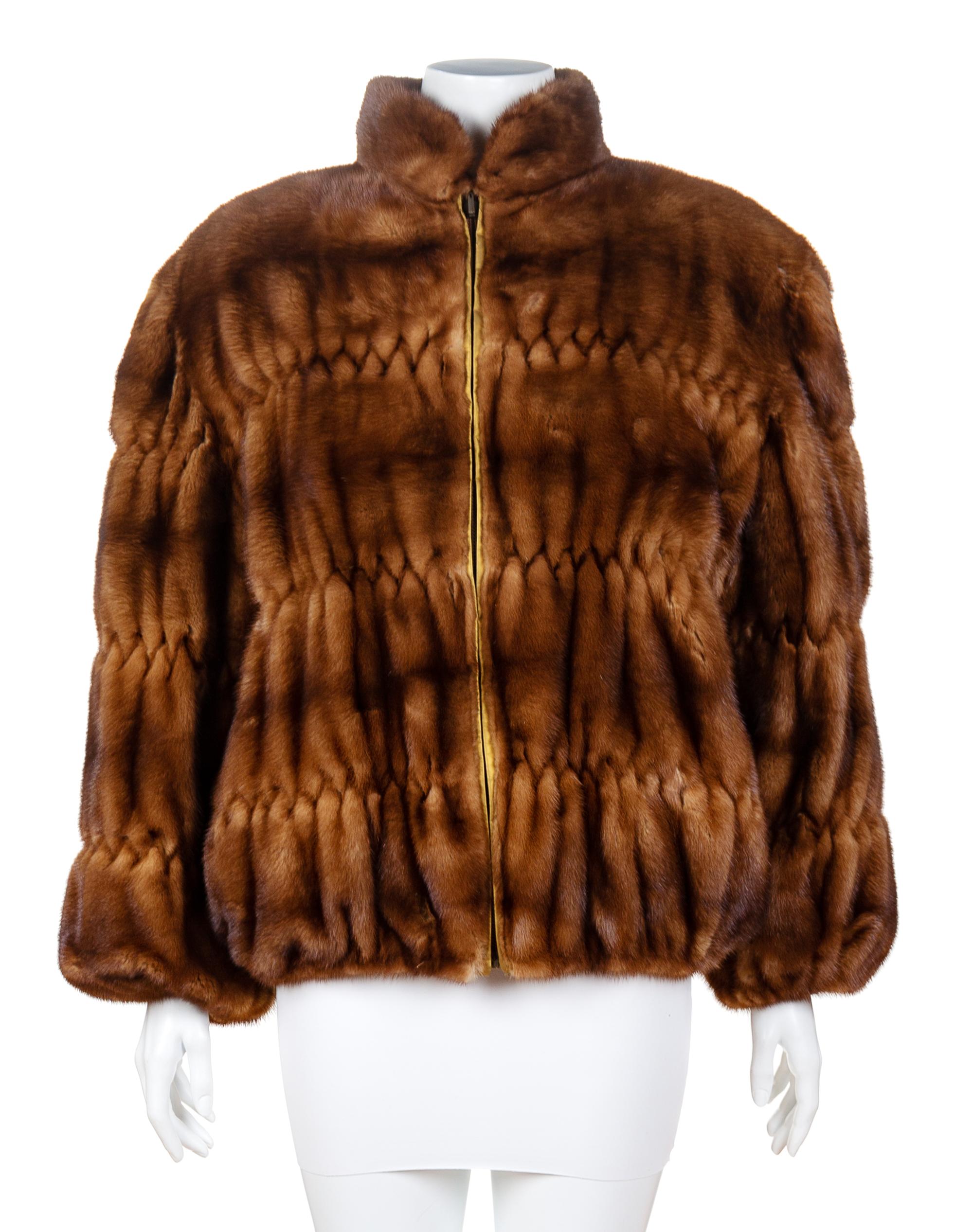 A Lunaraine Mink Ruched Jacket, No size.