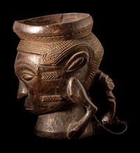 A Kuba Wood Figural Cup