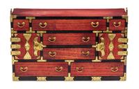 A Japanese Brass Mounted Tansu Chest Height 3 1/4 x width 5 x depth 1 3/4 inches. — Minoru Aoki, Late 20th Century