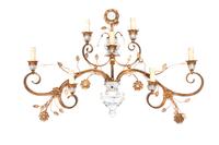 A Maison Bagues Gilt Bronze and Crystal Seven-Light Wall Sconce — 20TH CENTURY