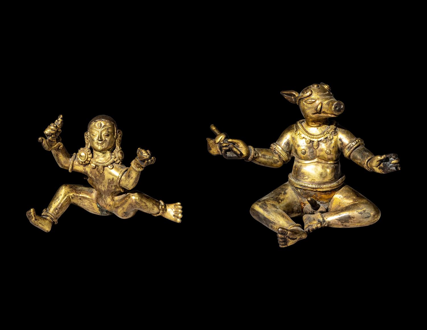 A Gilt Bronze Figural Group