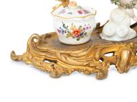A Louis XV Style Porcelain and Gilt Bronze Standish
