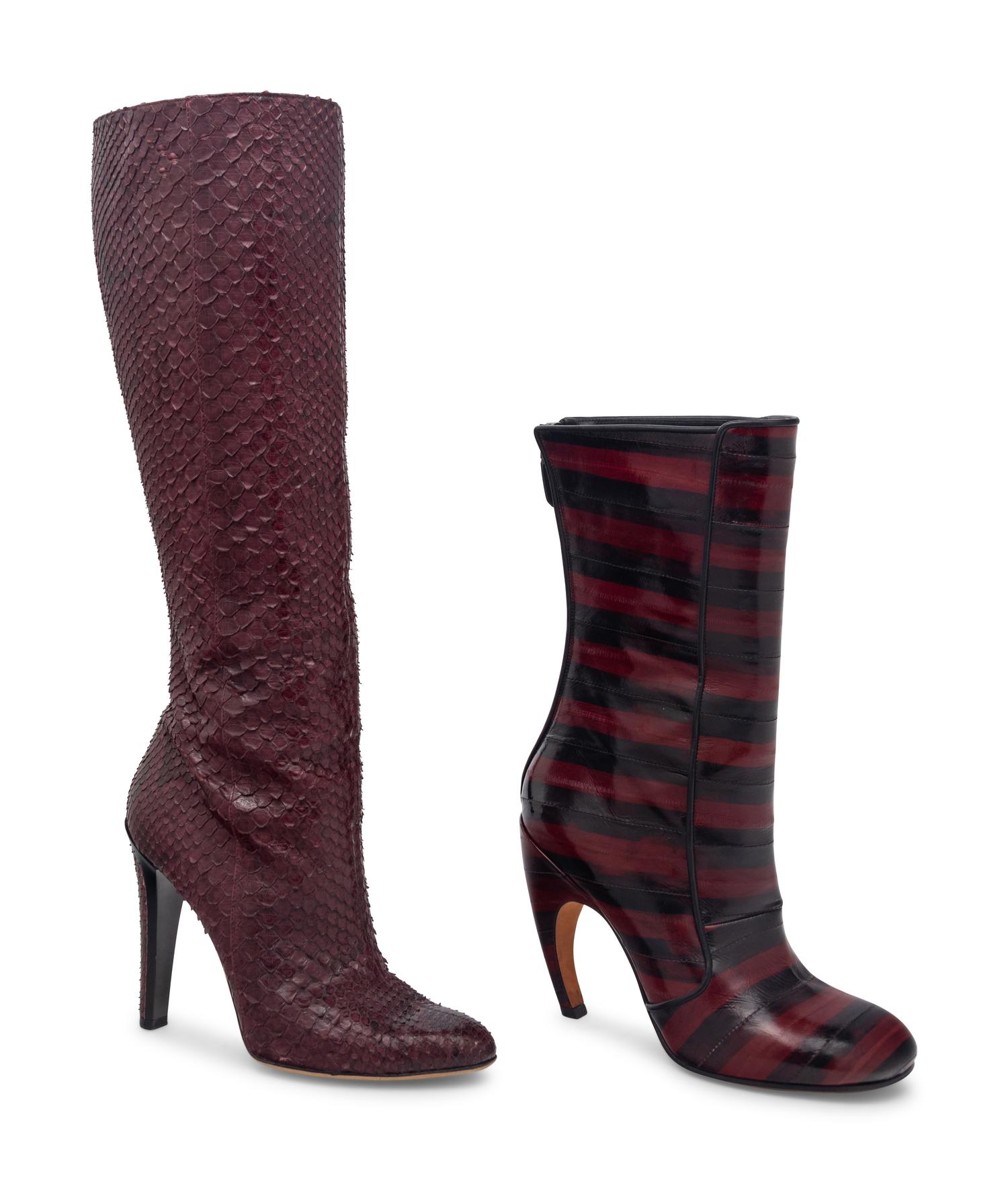 Jimmy Choo Python and Givenchy Eel Skin Boots