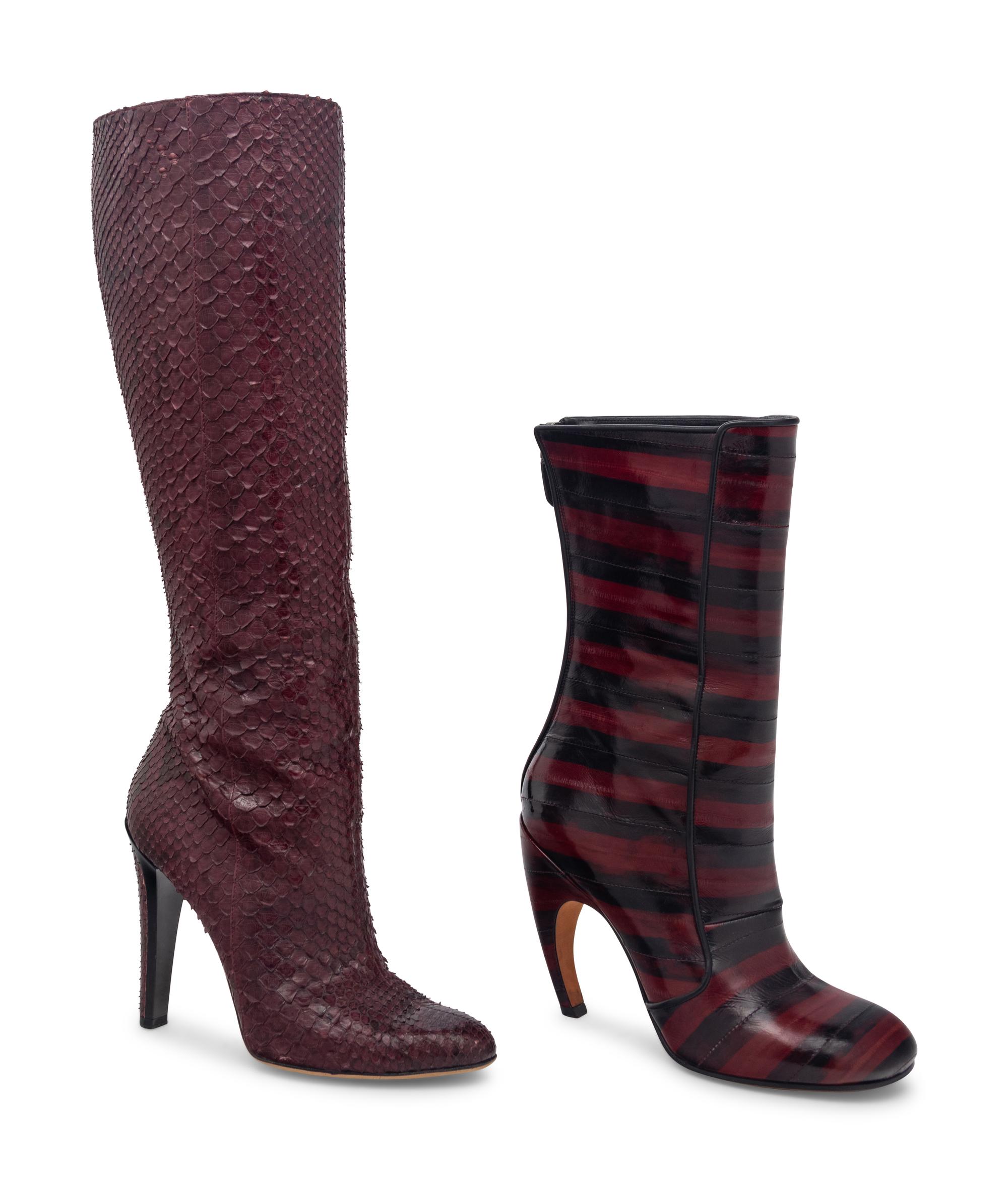 Jimmy Choo Python and Givenchy Eel Skin Boots