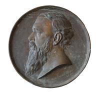 A Bronze Portrait Plaque of Sculptor Henry Baerer 18" W x .75" D x 18" H — United States, 1892