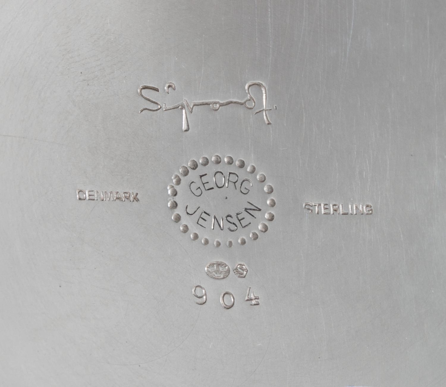 A Danish Silver Bowl, Sigvard Bernadotte for Georg Jensen, Copenhagen, with shallow tapered sides and a circular foot ring having an ap