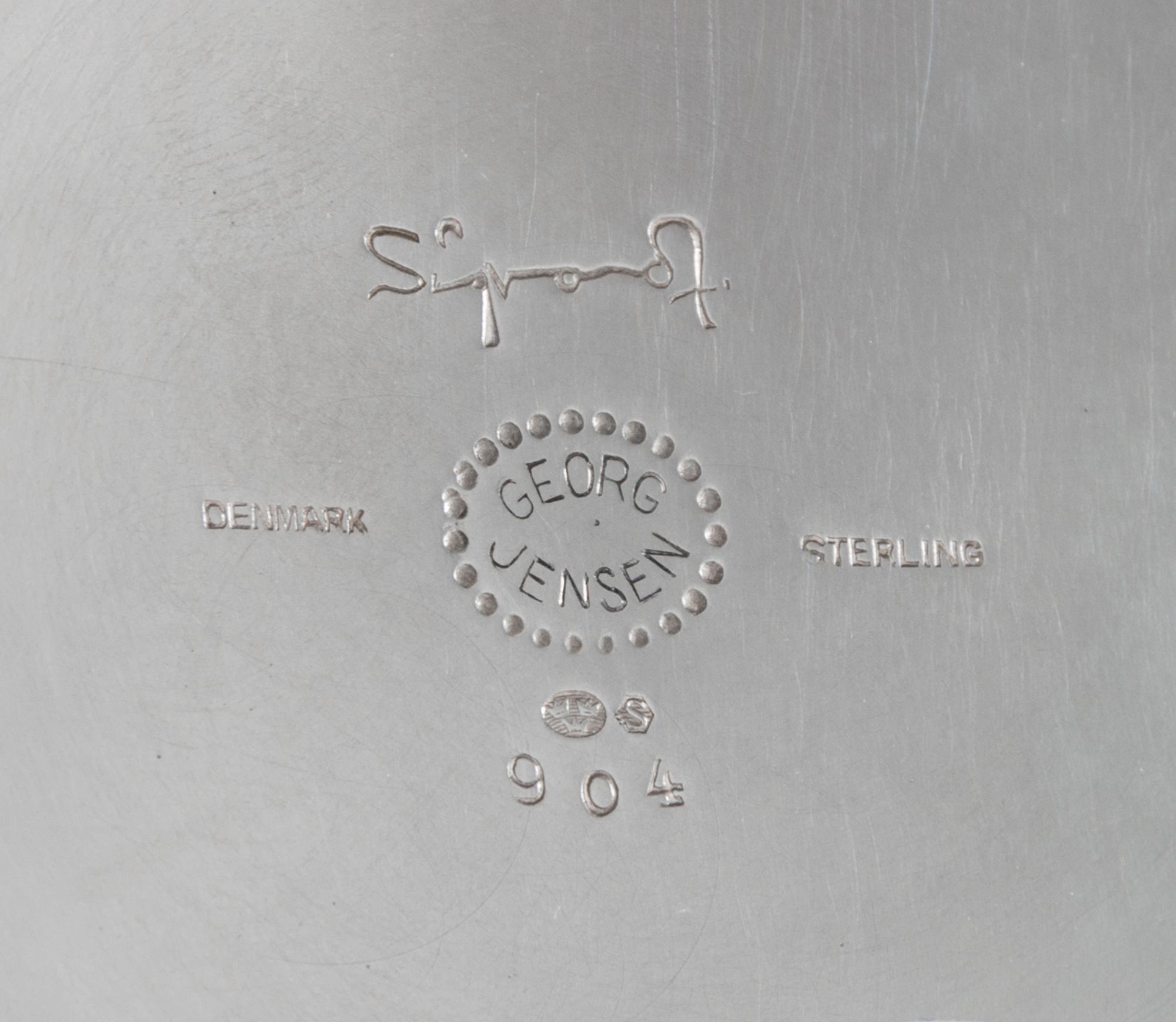A Danish Silver Bowl, Sigvard Bernadotte for Georg Jensen, Copenhagen, with shallow tapered sides and a circular foot ring having an ap