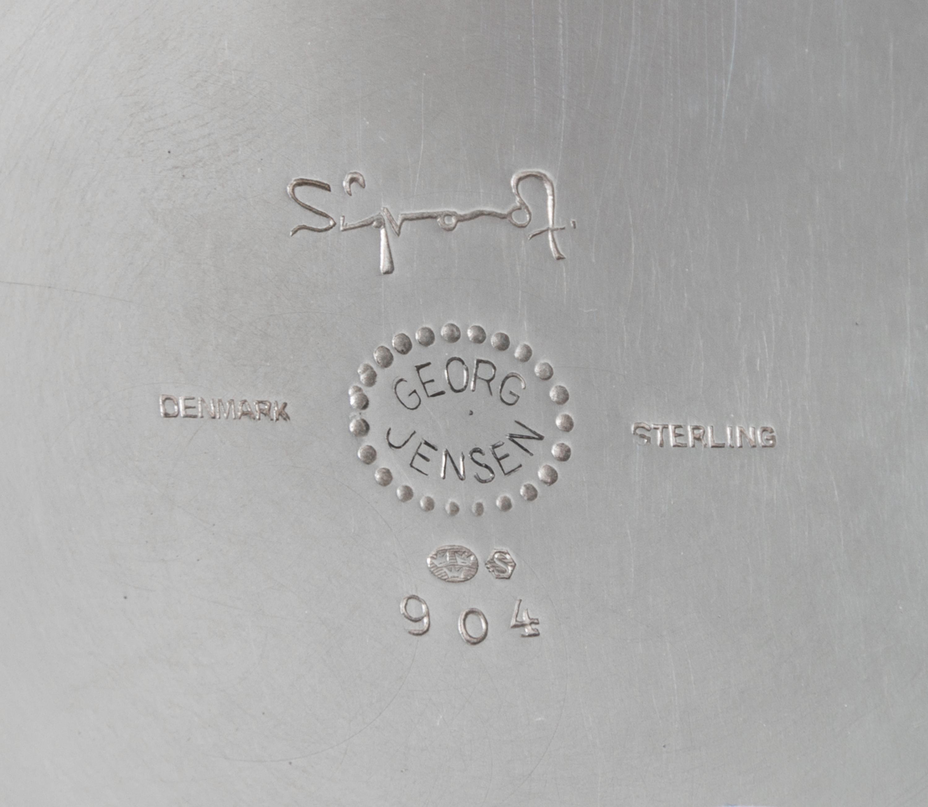 A Danish Silver Bowl, Sigvard Bernadotte for Georg Jensen, Copenhagen, with shallow tapered sides and a circular foot ring having an ap