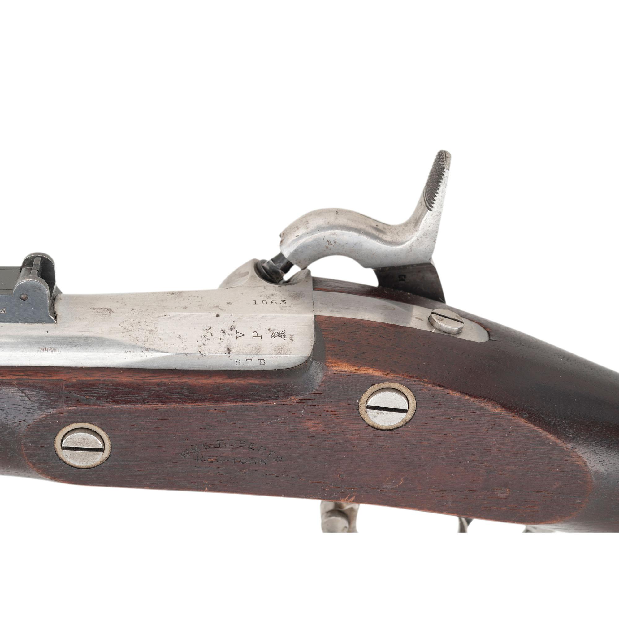 Rare US Model 1861 Contract Rifle Musket by Robinson with W.S. Roberts Stock Mark