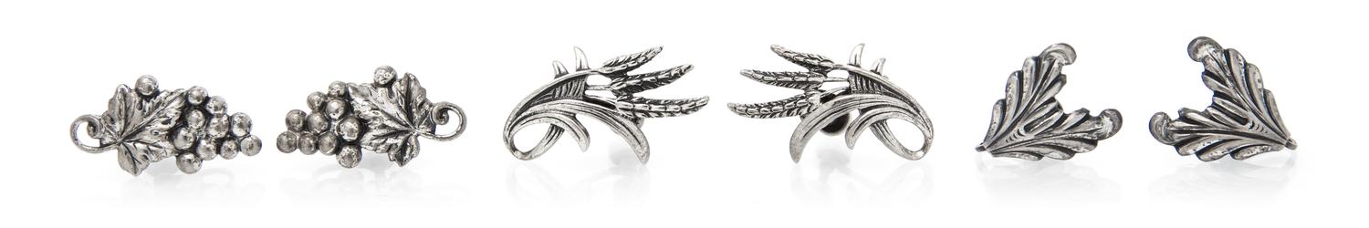 A Collection of Sterling Silver Earclips, Danecraft, 11.20 dwts.