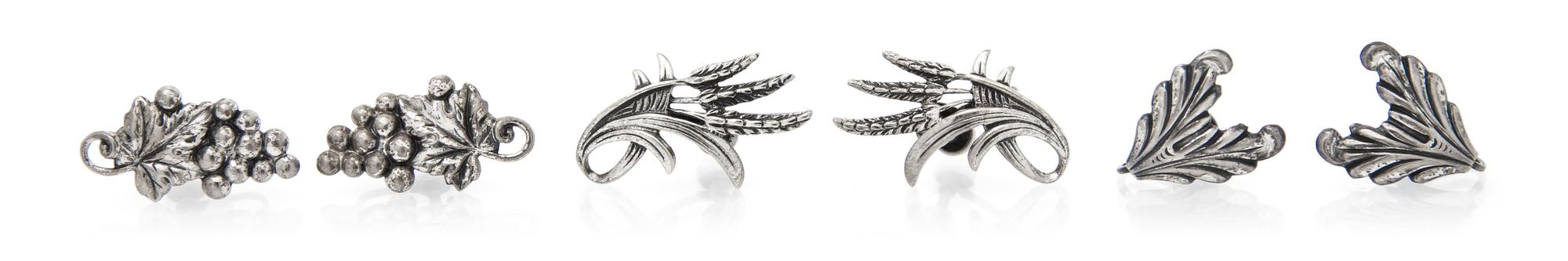 A Collection of Sterling Silver Earclips, Danecraft, 11.20 dwts.