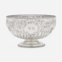 A Victorian sterling silver repoussé punch bowl William Hutton & Sons Ltd., London, 1899
