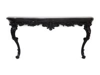 A Rococo Style Serpentine Black Painted Slate Top Console Table — 20th Century