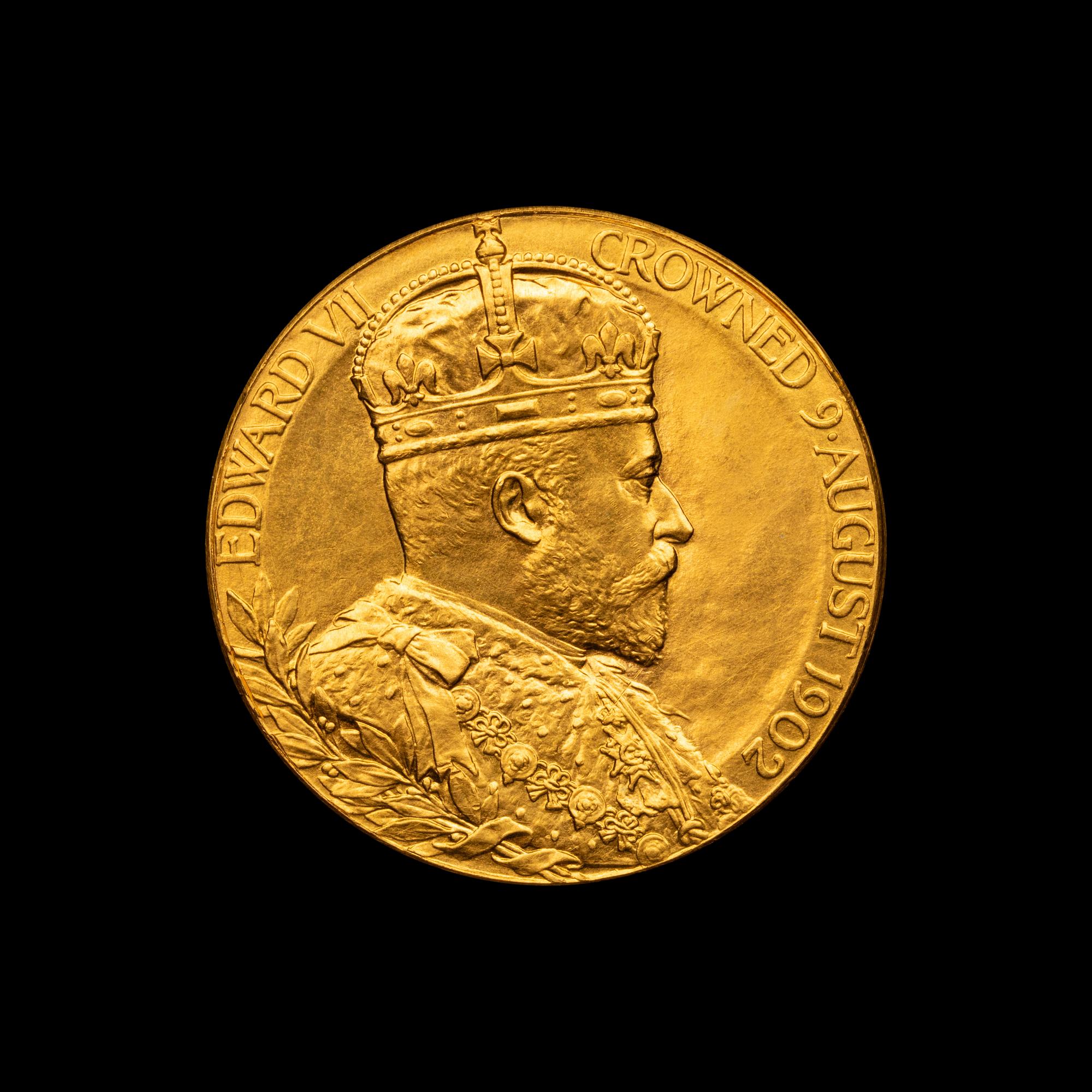 [EXONUMIA] [GREAT BRITAIN] A 1902 Edward VII Coronation Commemorative Gold Medallion (17.1 g, 31mm)