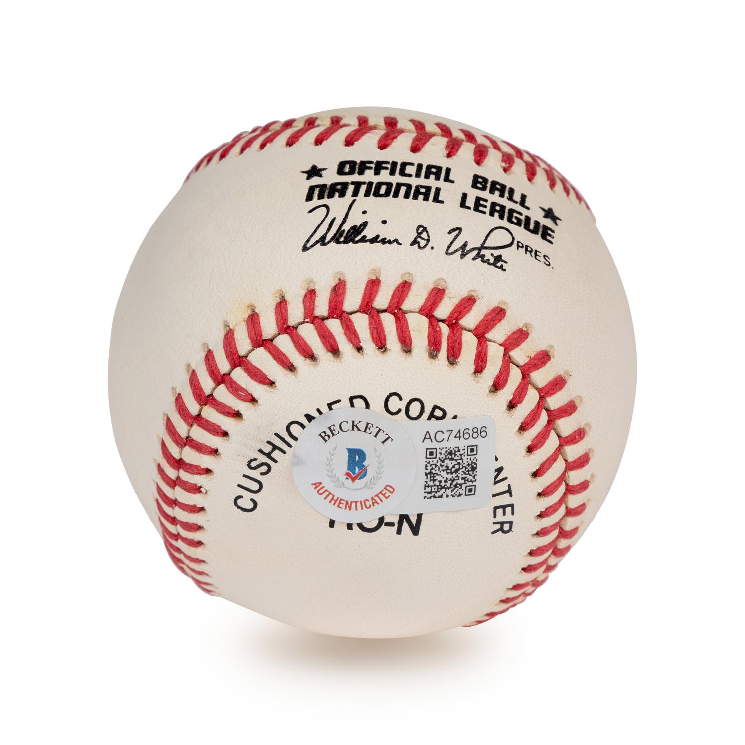A Hank Aaron Single Signed Autograph Baseball (Beckett Authentication Services Letter),