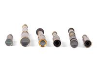 A group of 6 handheld telescopes found in the workshop of George W. Fitz, Peconic, New York.