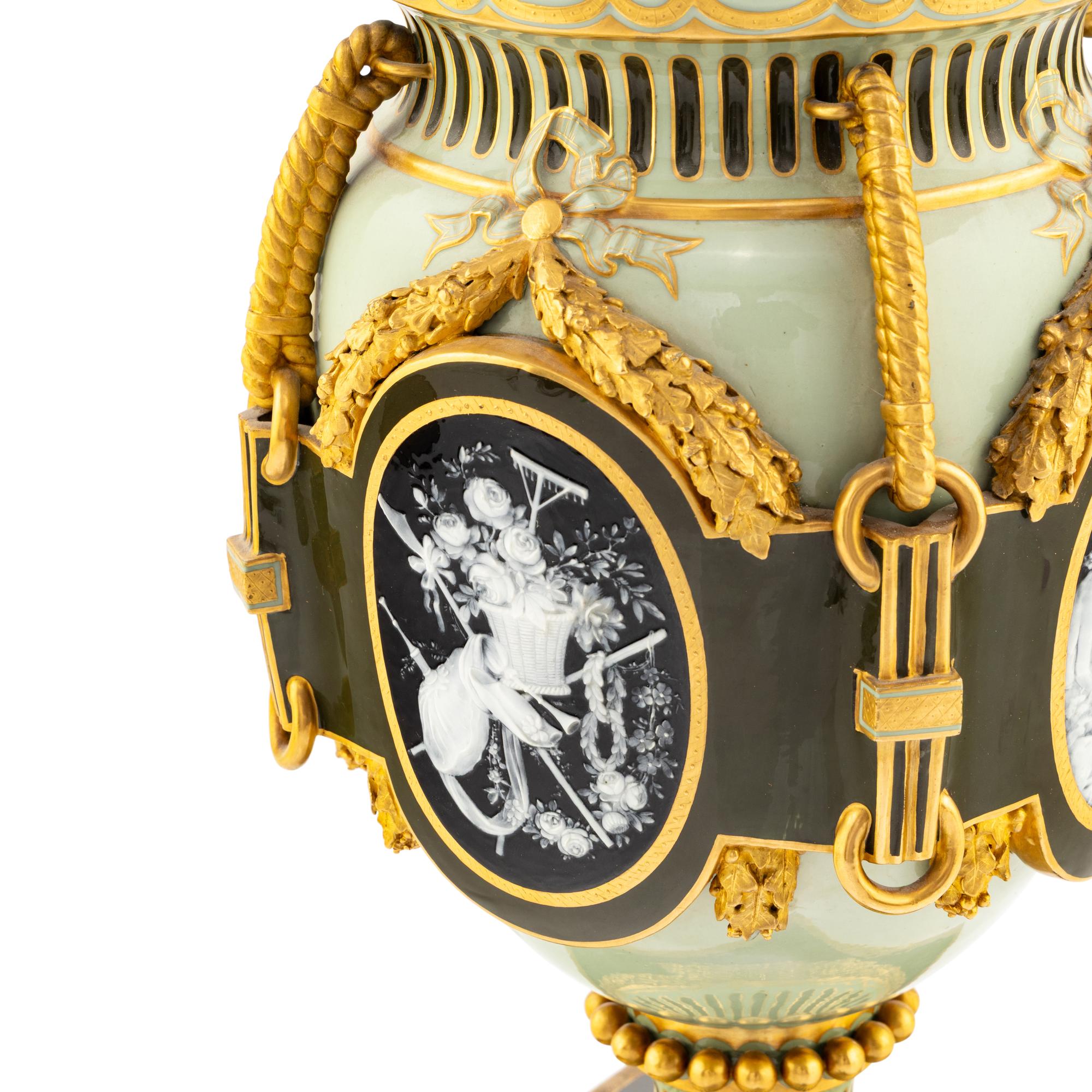 A Minton Pâte-sur-Pâte Porcelain Covered Exhibition Urn