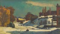 Study for Hilly Street ; with Philadelphia Streetscape (A Double-Sided Work)