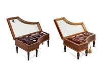 A Pair of Georgian Rosewood Piano-Form Musical Sewing Neceissaires