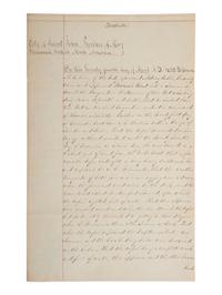 [SHIPWRECKS]. Manuscript testimony (court duplicate) of Thomas Kent, a Black man aboard the brigantine Britannia , wrecked off the coast of New Brunswick, British North America. 24 April 1835.