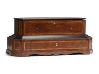 A Swiss Inlaid Mahogany Three-Cylinder Music Box